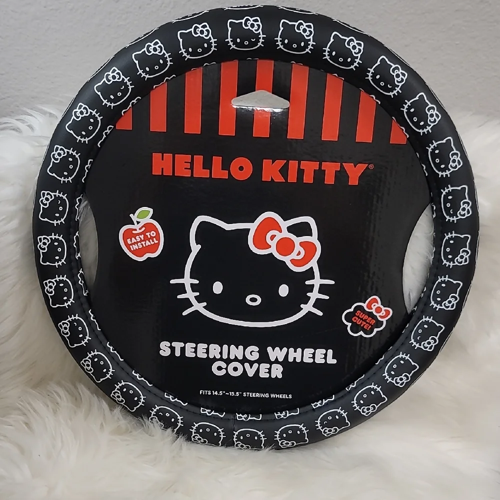 đź–¤Sanrio Hello Kitty Black and White Steering Wheel Coverđź–¤ - Picture 3 of 7